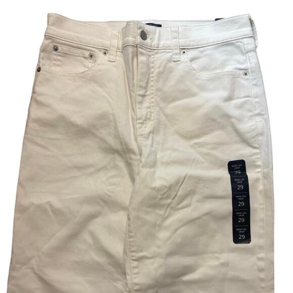 NWT J.Crew Wide Leg Crop Jean In All Day Stretch White Size 29 - Picture 4 of 8